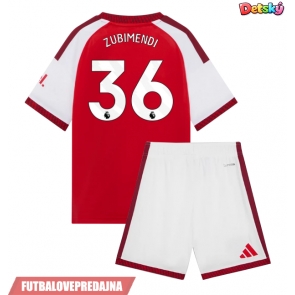 Lacne Dětský Futbalové dres Arsenal Martin Zubimendi #36 2026-27 Krátky Rukáv - Domáci (+ trenírky)